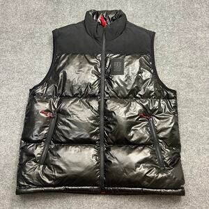 Topo Designs Men's XL Puffer Vest Glossy Black Primaloft Insulated Nutspe Zip